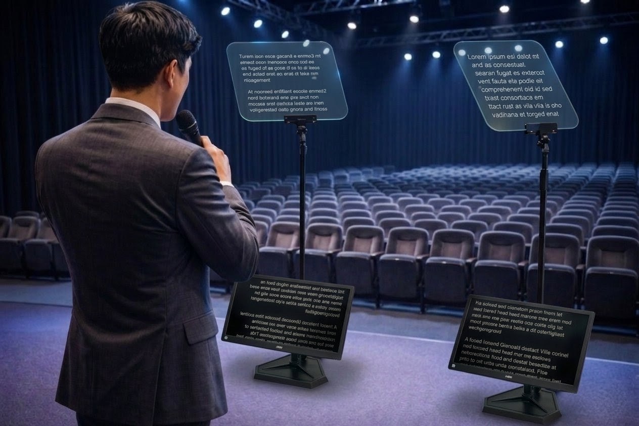 Presidential Teleprompter setup