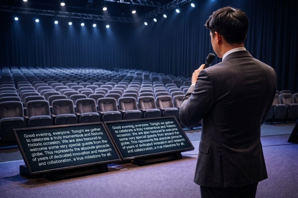 Stage TV Teleprompter setup