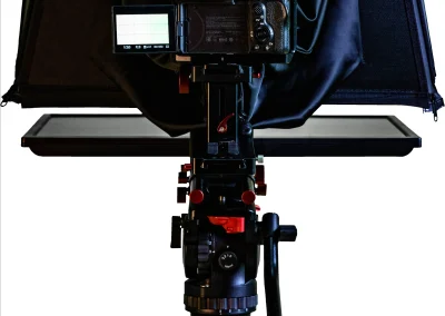 Close-up back shot of a 22” Monitor Teleprompter