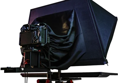 Close-up side shot of a 22” Monitor Teleprompter
